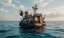 a ship that is floating on the water