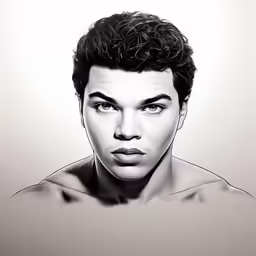 black and white portrait of a man