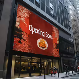 an image of a large advertisement on the side of a building