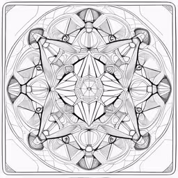 an image of a drawing with many squares,an art nouveau coloring page that shows intricate lines,a circular shaped design is in black and white,a drawing that looks like an ornamental design,a black and white image of an intricate flower