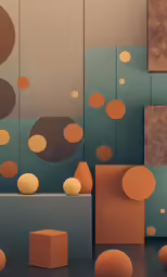 an abstractally designed art piece with many circles