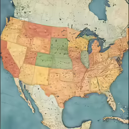a map of the united states showing the different zones