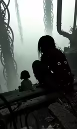 there is a woman with a boy sitting on the floor