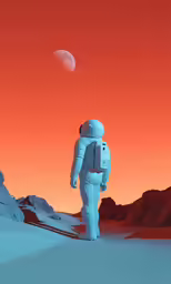 an illustration of an astronaut in outer space