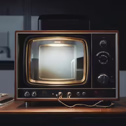 an old style tv set on a table