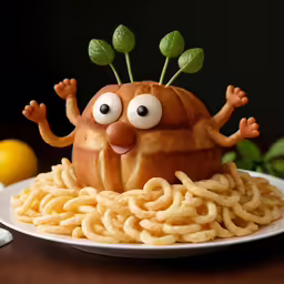 this is an image of a plate of food with pasta in it