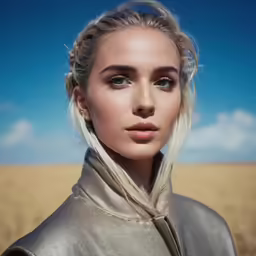 a woman with blonde hair and a cowgirl braid