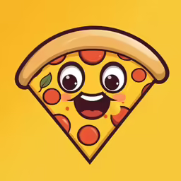 a slice of pizza with eyes and a mouth