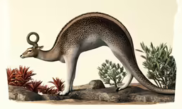 illustration of an antelope standing by some plants