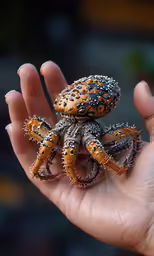 an octopus toy in the palm of a hand