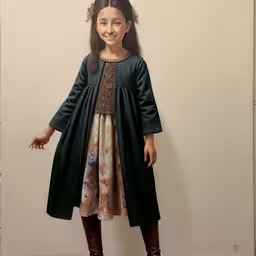 a doll stands in front of a white wall