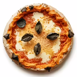 some vegetables on a pizza that looks like it has been made with sauce