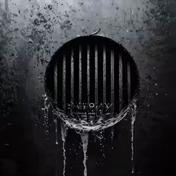 rain shower head on a black background