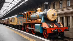 a train sits on the tracks at a station