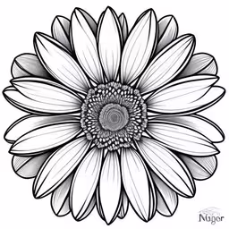 sunflower drawing by a pencil,the outline of a sunflower is shown