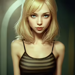 an artist made digital painting of a young blond girl