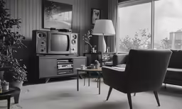 a living room with a couch, chair and tv