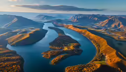 a scenic aerial photo of many rivers in an open area