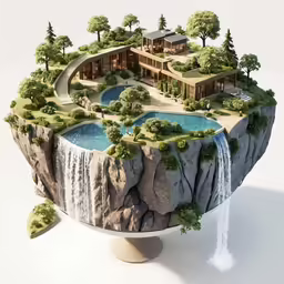 a small island with an island on top of it