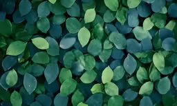 green leaves overlayed with white leaves and a small background