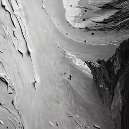 the black and white image shows a very interesting wave design