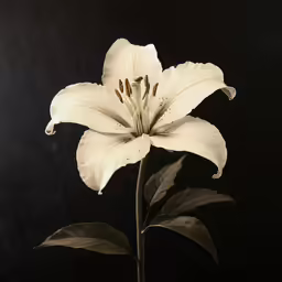 this is an image of a white flower in front of a black background