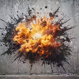 an art piece that appears to be being engulfed in fire