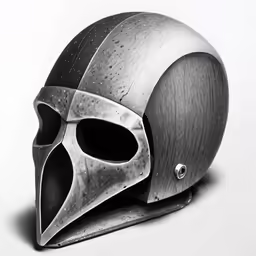 the helmet is made with a futuristic metal material