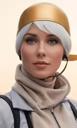 a woman wearing a white wig and a gold crown