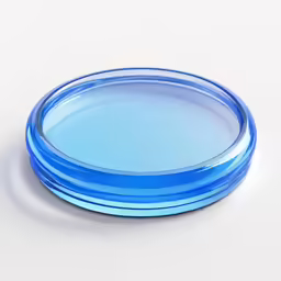 blue glass coaster with a shiny surface