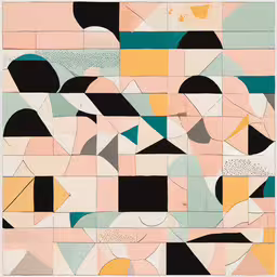 a drawing of various shapes and sizes,an image of an abstract geometric composition