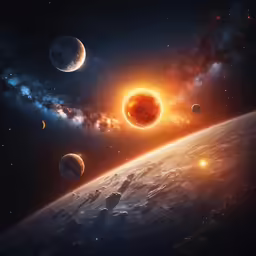 a close up of the planets in outer space
