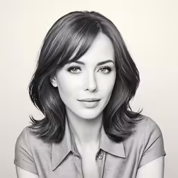 an image of a woman with a collar shirt on