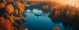 there is a boat that is floating in the water