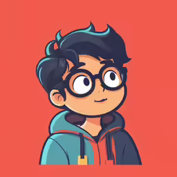 a drawing of a boy with eye glasses
