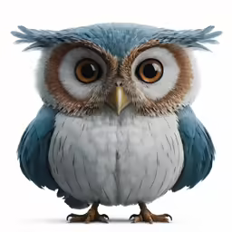 an owl is sitting in front of a white background