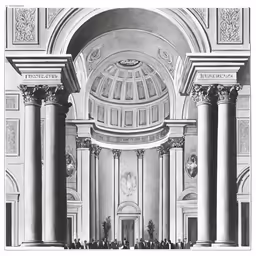 a black and white picture of a church