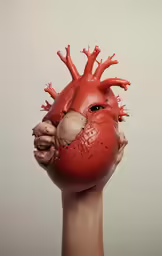 the heart is made to look like an human hand