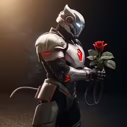 a man in a suit and rose is standing in the dark