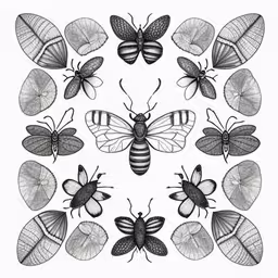 a bunch of mothss are sitting in a circle,a group of moths with various wings