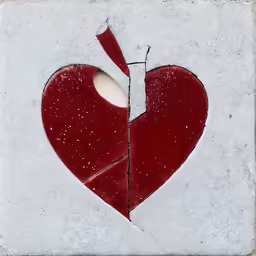 a broken heart with a piece missing from it