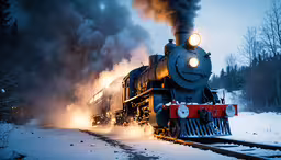 the train has stopped on the tracks as smoke comes out of the back,a train emitting out steam as it comes down the track