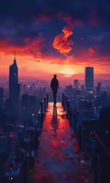 the person is standing at the end of a walkway