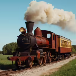 an old style steam locomotive pulling its train cars