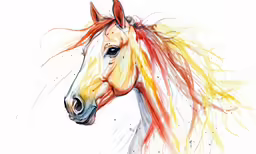 the beautiful horse is painted with a lot of colors