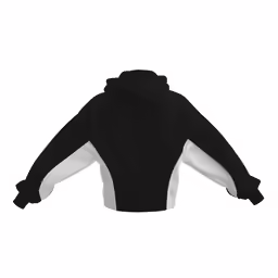 a black and white hoodie is shown