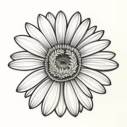 a flower drawing made with colored pencils,a drawing of a flower with petals that is shaped like a sunflower