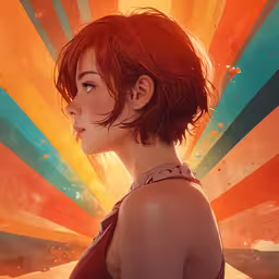 an animated painting shows a woman