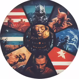 a movie poster is depicted in this circular shape