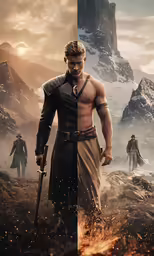 two similar images of actors from the new hit - man film